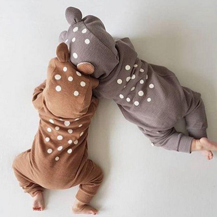 Infant Boutique Clothing Long Sleeve Toddler Girls Jumpsuit Embroidery Infant Ruffle Romper 