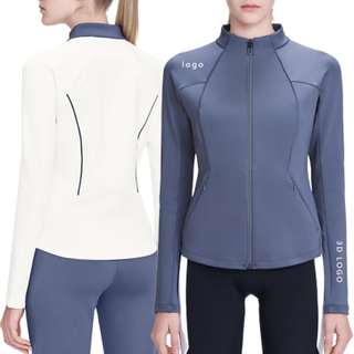 Custom 2023 Plus Size Women's Fitness Jacket Workout Clothing Activewear Athletic Clothes Sports Wear Running Zipper Coat Jacket