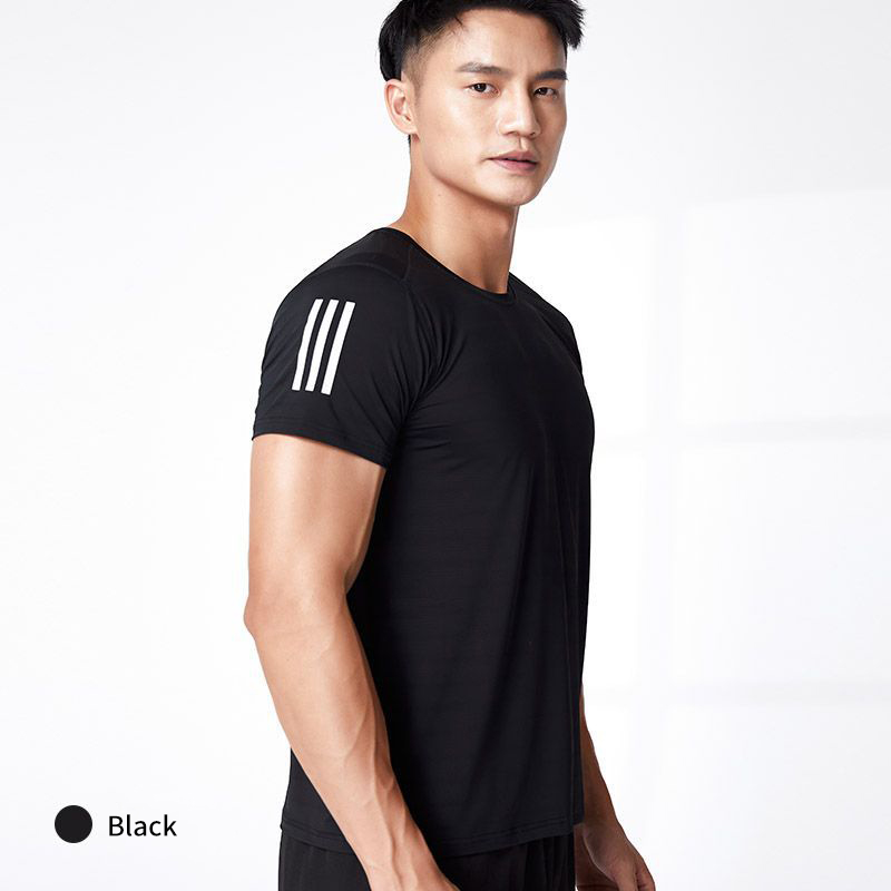 Mens Sports T Shirts Fitness Bodybuilding Shirt Breathable Gym Wear Men Activewear Shirt