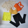 New Design Seamless Outdoor Sport Gym Fitness Sets Women 5pcs Solid Color Workout Training Sets Good Elastic Ladies Fitness Wear