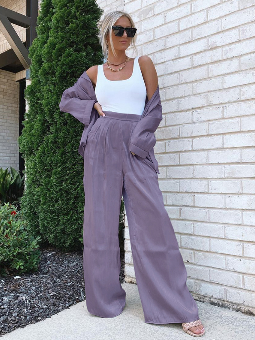 Women's Pajamas Long Sleeve Silk 2 Piece Sets Sleepwear Satin Ladies Pajamas Loungewear For Women Suit Outdoor Clothes