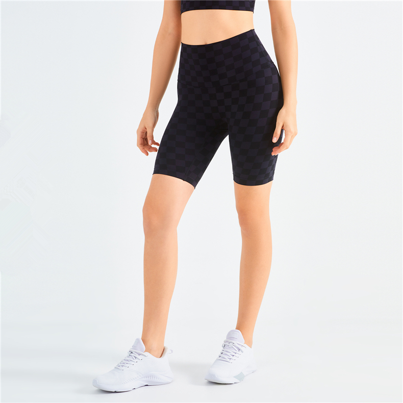 Checkerboard Plaid Super High Waist Design Yoga Leggings Shorts No Embarrassing T Line Gym Pants For Fitness Lover