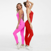 2022 Women Sexy Sweat Wicking Stretchy Beauty Back One Piece Tight Workout Yoga Fitness Jumpsuit