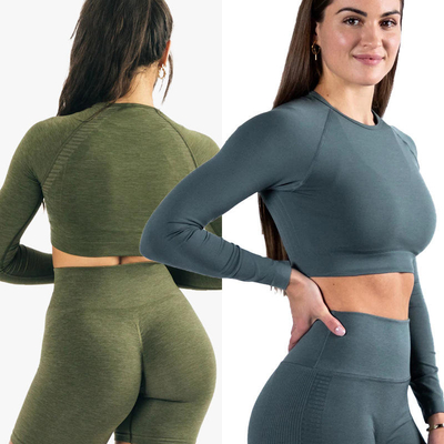 2022 Women's Trendy Yoga Clothes Long-sleeved Sports Fitness Tops Large Size Tight-fitting Thin Outer Wear Running Yoga Clothing