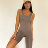 2022 Popular Women's Yoga Suits Solid Color One-piece Self-cultivation Slimming Deep U Beautiful Back One-piece Yoga Suit
