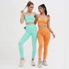 2020 New Model Women Seamless Sweatsuit Slim Bra Leggings Gym Yoga Set