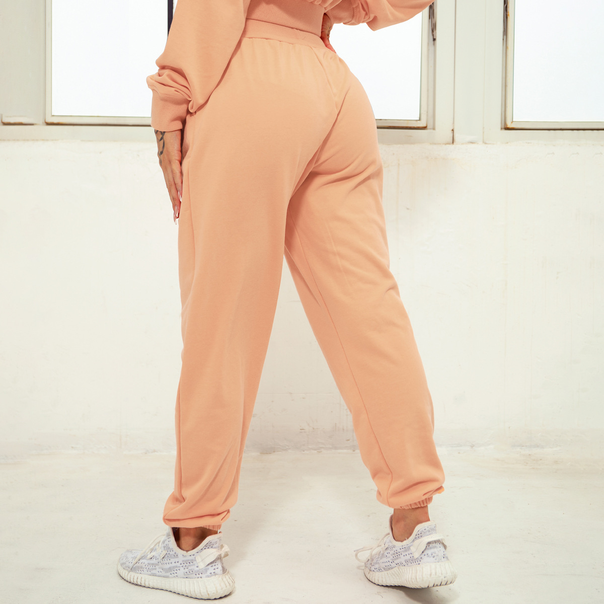 Women Solid Color Autumn Winter Jogger Pant Leisure Loose Side Pocket Comfortable Training Workout Outdoor Sweat Pants