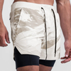 2022 New Arrival Camo Running Short Pants Men 2 In 1 Double-deck Quick Dry Fitness Sport Shorts