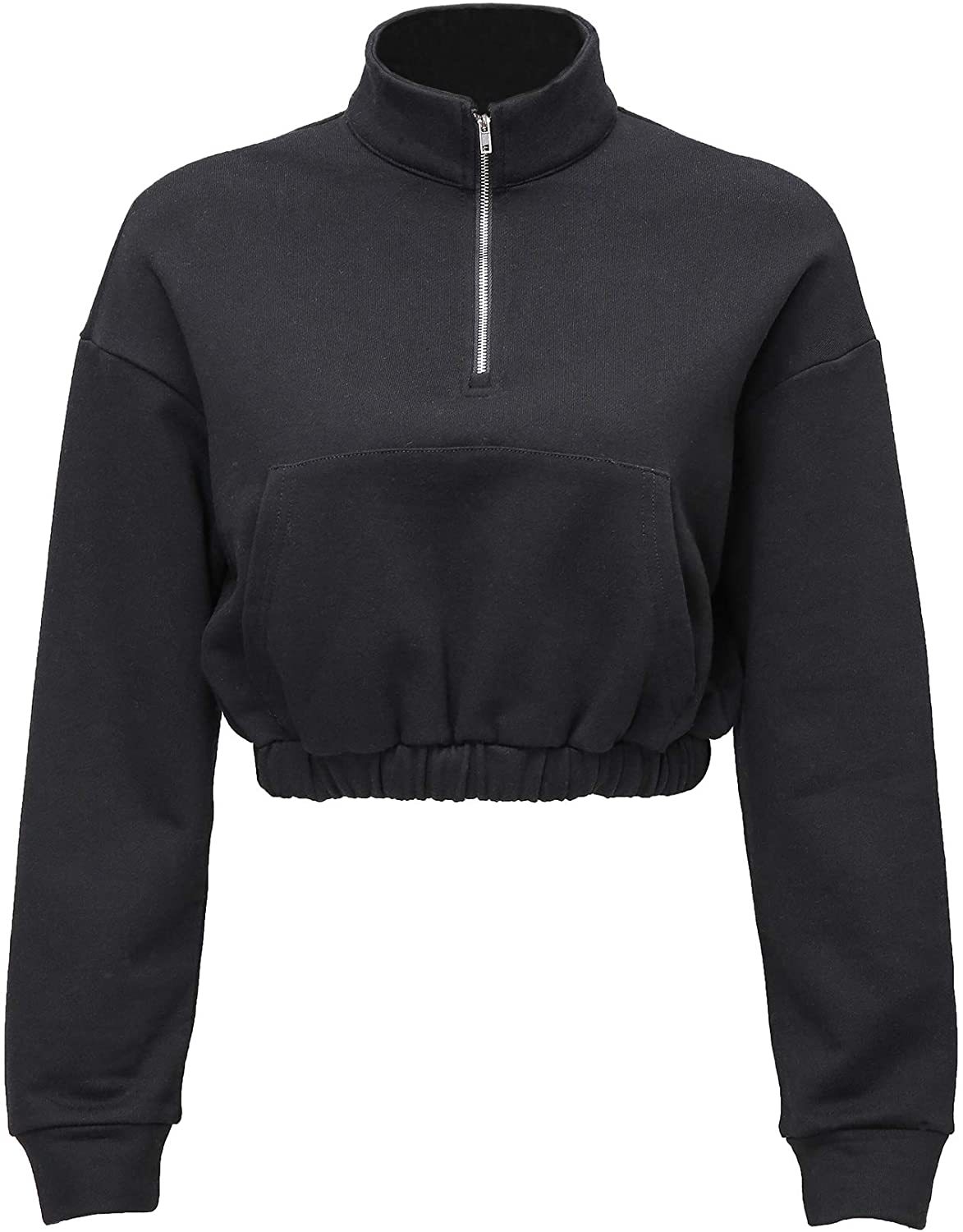 2022 Women Winter 1/4 Zipper Comfortable Cotton Soft Crop Training Running Sweatshirt