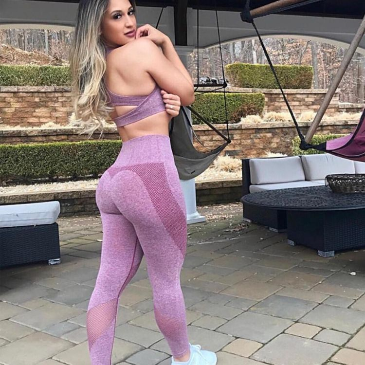 High Waist Sexy Women Fitness Clothing Gym Running Clothes Gym Set