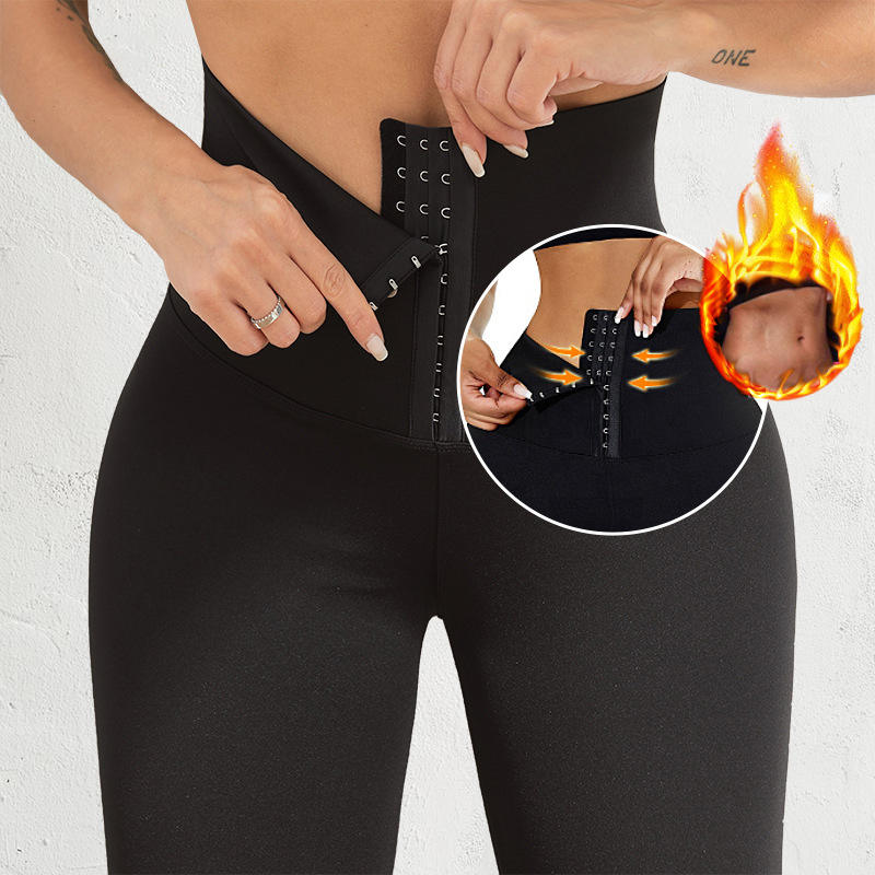 2022 New Women's Postpartum Body Sculpting Corset Pants Thin Sports Sweat Corset Breasted Waist Sweat Pants Yoga Pants