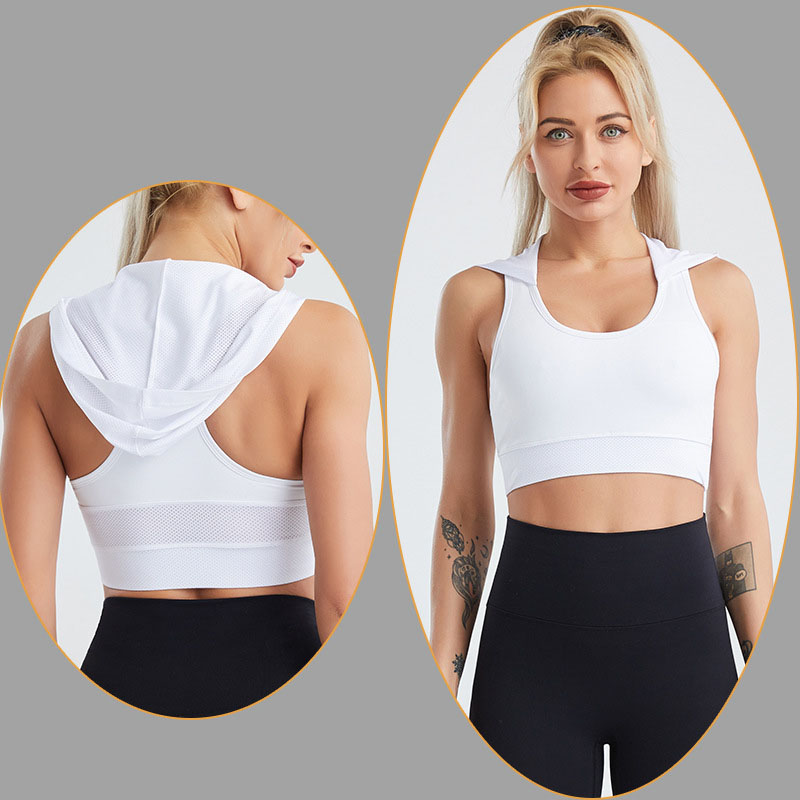 Best Selling With Hood Shock Proof Gym Sports Gather Elastic Tight Yoga Bra