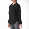 Lightweight Slim Fit Women Long Sleeve Full Zip Up Sports Yoga Tops Stretchy Gym Workout Running Track Jackets With Hooded Hoodi