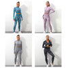2/3 Piece Seamless Yoga Set Long Sleeve Jacket High Waisted Leggings For Women Sports Bra Workout Activewear Gym Fitness Sets