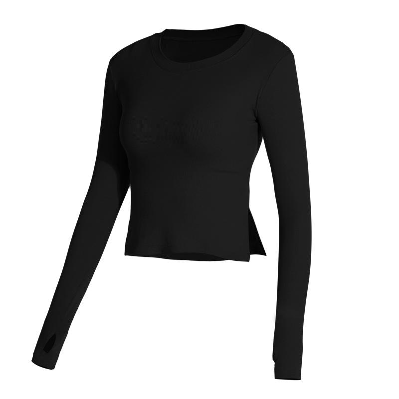 2022 Women's Autumn And Winter New Yoga Tops With Chest Pads Fitness Long-sleeved Quick-drying Stretch Tight Running Sports Tops