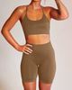 Sexy Seamless Yoga Wear High Waist Breathable Athletic Apparel Running Workout Fitness Set