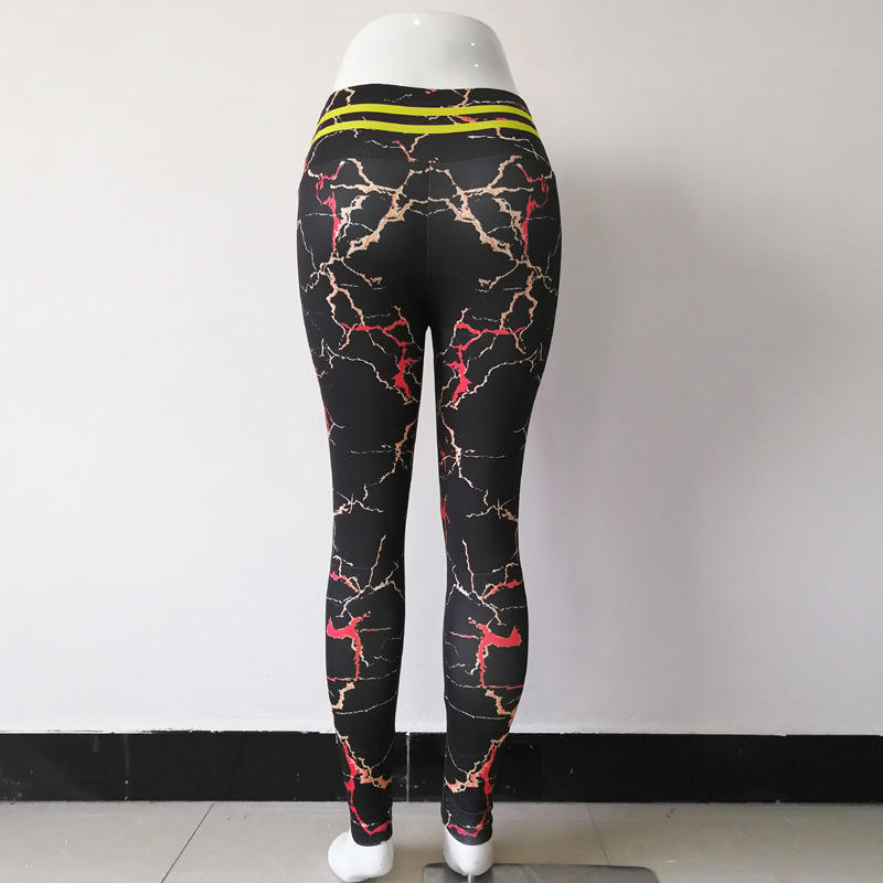 2022 Hot Selling Women's Yoga Pants Marble Print Yoga Sports Breathable Slim Leggings Fitness Trend Yoga Pants