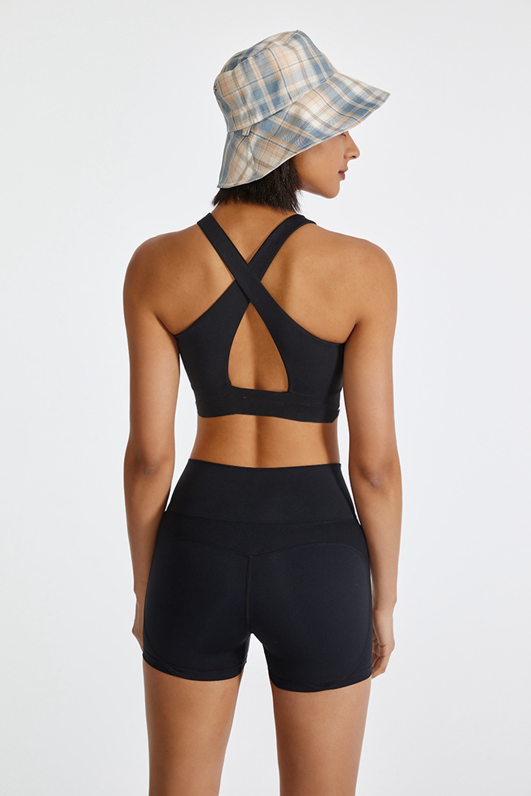 2022 Wholesale Sexy Bra V Shape Waist Butt Lift Shorts Nylon Sweat Wicking Gym Yoga Workout Set For Women