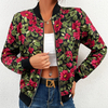 Wholesale Autumn Winter New Women's Floral Jacket Cardigan Slim Jacket Long Sleeve Baseball Jacket