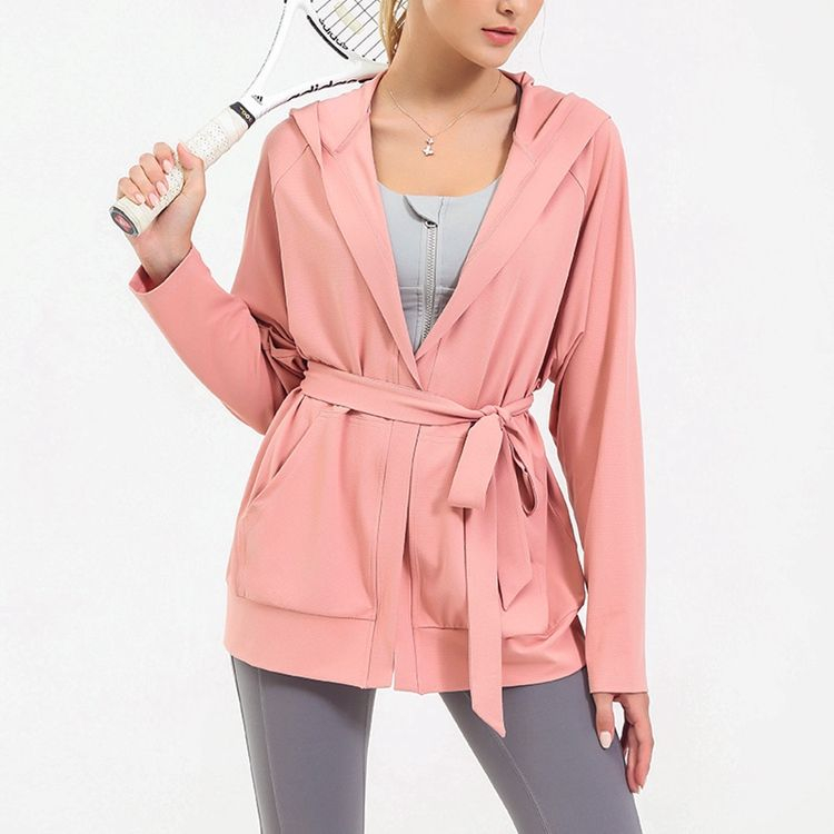 Fashionable With Hoodies Women Jacket Zipper Front Long Sleeve Ladies
