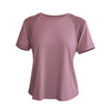 Mesh Patchwork Quick Dry Running Sport Short Sleeve T-shirt Split Back Loose Comfortable Workout Crop Top