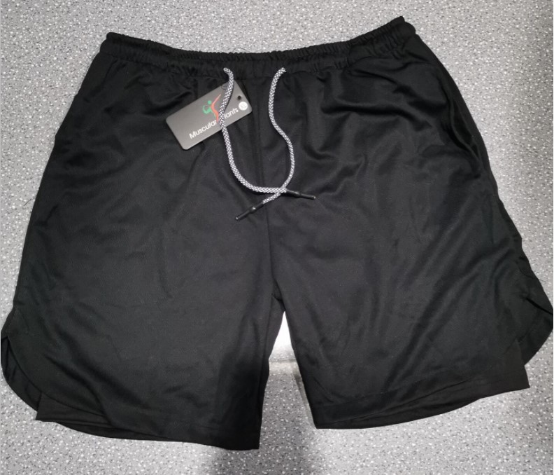 Hidden Pocket Mesh Shorts Plus Size Mens Beach 2 in 1 Gym Sport Shorts