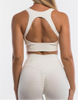 Wholesale Custom Logo Ladies Fitness Seamless Ribbed Running Bra For Women Yoga Crop Tops Open Back High Support Sport Bras