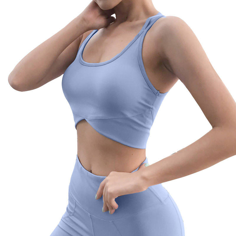 Outdoor Running Fitness Vest Shockproof Push Up Yoga Tops Cropped Sports Bra