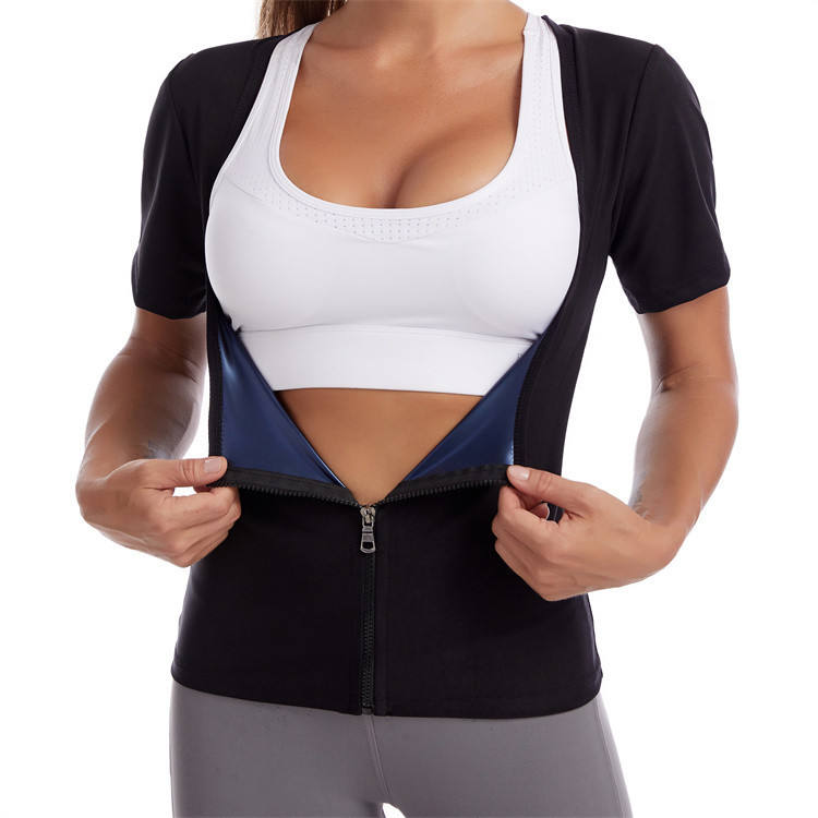 Women Shaper Vest Thermo Sweat Shapewear High Waisted Trainer Corset Gym Fitness Hot Workout Zipper Shirt