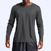 Wholesale Men's Fitness Sports Top Breathable Quick Dry Running Training Long Sleeve Sweat-wicking Round Neck Long Sleeve