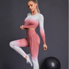 5PCS Gradient Tie-dyeing Seamless Women Yoga Set Gym Fitness Workout High Waisted Leggings Sports Sets For Women