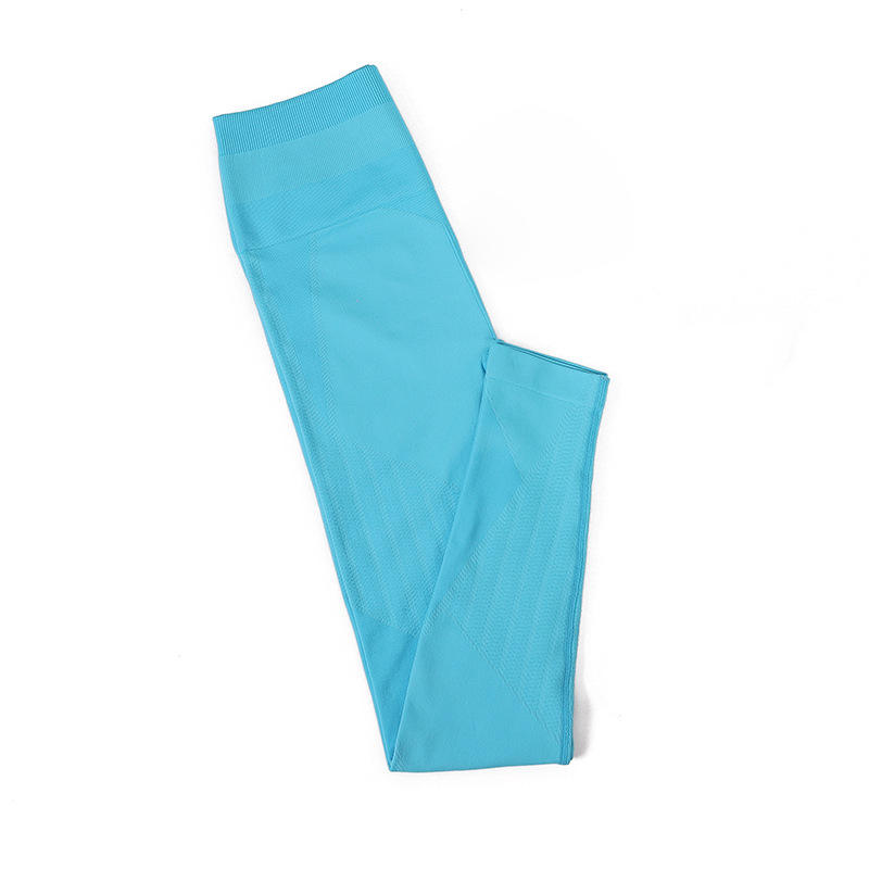 Seamless Wave Pattern Abdominal Yoga Pants High Waist Lifting Hip Outdoor Sports Leggings