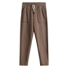 Men Pants Solid Color Mid-waist Cotton Casual Micro-stretch Waffle Pants