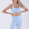 Hot Selling Pale Blue Summer Fitness Clothing Compression Run Yoga Dry Fit Women Workout Sets