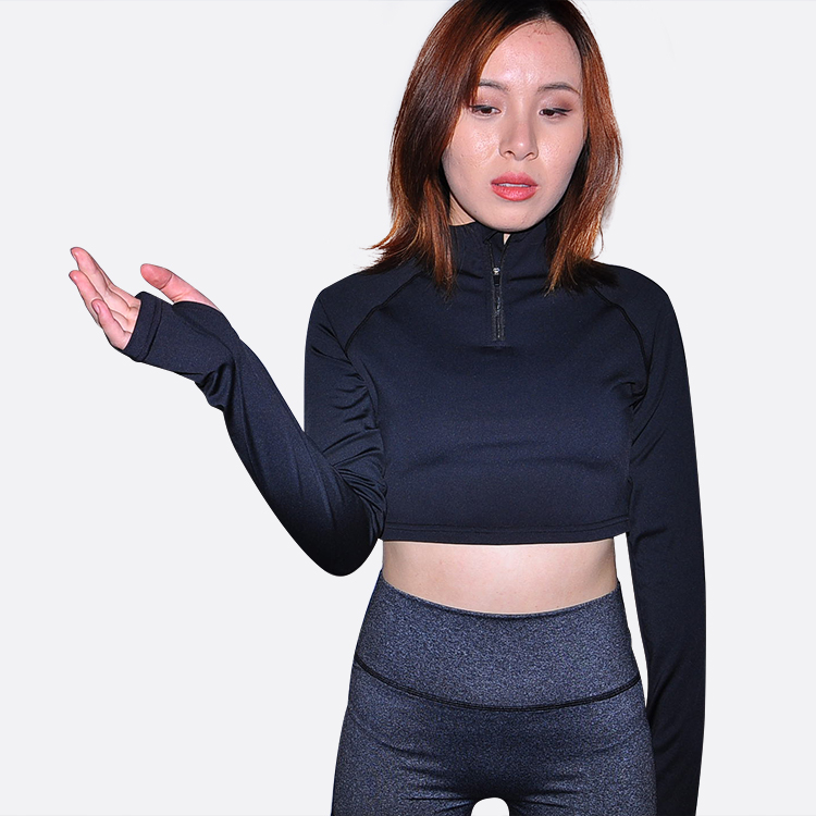 Women Crop Top Hollow Back Design Sweetshirt