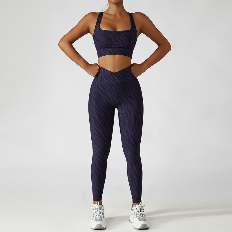 Custom Logo Gym Fitness Sets Shockproof Camouflage Leopard Yoga Set Sports Tight Butt Lift Fitness Women Activewear
