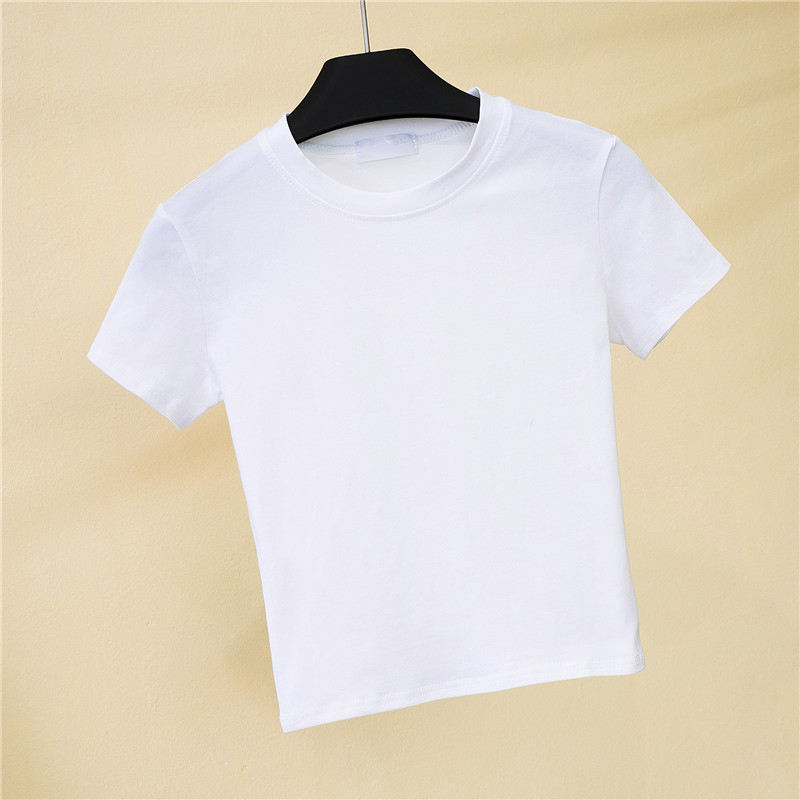 Wholesale Women ins Fashion Custom Logo Print Shirt Sexy Ladies Summer Plain Tight Crop Tops