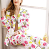Custom Plain Viscose Jersey Long Print Set Pajama Ladies Cotton Casual Homewear Wholesale Knitted Sleepwear Women