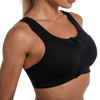 Fitness Yoga Wear Push-up Padded Bra Top Women's Sweat-wicking Wireless Front Zipper Plus Size Running Sport Bra