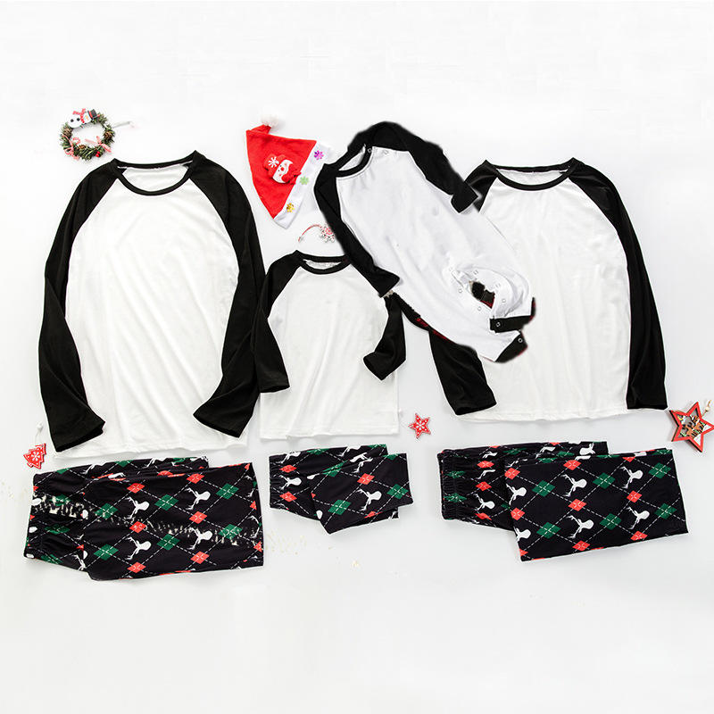 Rubysub custom family wholesale long pants cozy matching christmas 3 piece sublimation sleepwear pajama sets
